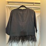 Club Monaco NWOT Ostrich Feather Donnatina Top XS Black. Photo 2