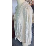Prómesa NWT $59 Promesa Diamond Jacquard Lace Trimmed Surplice Peasant White Top, Sz S Photo 2