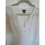 Eddie Bauer  White Gauzy Cotton Long Sleeve Top Size XL Minimal Comfy Beachy Photo 2