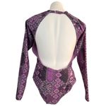 RUSTY Swim One Piece Long Sleeve Surf Suit Size L NEW Purple Floral Size L Photo 4
