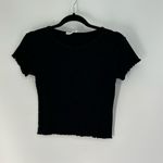 Reformation  Women's XS Black Cropped Lowen Tee Short Sleeve Casual Top Photo 3