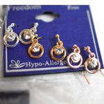 NIP Freedom 3pr VariousStyles Gold/Silver Tone Post/Hook Fashion Earrings Gold Photo 2