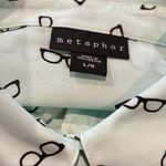 Metaphor  mint green eyeglass blouse with hidden buttons Photo 4
