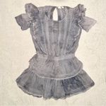 Love Shack Fancy Natasha Ruffle Mini Dress in Hand Wash Denim size Small Photo 2