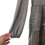 Saylor  Long Sleeve Metallic Tiered Maxi Dress Gold Small Photo 4