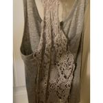 Reborn Gray Tank Top Cotton Polyester Blend Woven Lace Heart Back Small Photo 2