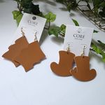 American Flag & Uncle Sam Hat Faux Leather Earrings Red Photo 3