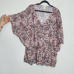Venus Pink Floral Print Blouse Size 2X Plus Size Floral Blouse Photo 4