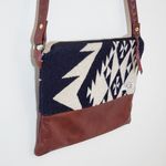 Nana Navy and Brown Women's Bag Nana Aztec Print Leather Bag Black Photo 2