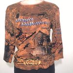 Jane Ashley  Halloween 3/4 sleeve woman shirt size LARGE sequins Photo 0
