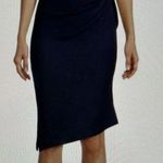 Michael Kors  Crewneck Sleeveless Side Ruched Asymmetric Dress Navy Blue SizeP/M Photo 1