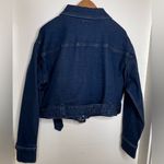Good American  DarkWash 70’s Icon Belted Crop Denim Jacket, Sz 5,  XXL. NWT Photo 1