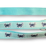 LL Bean Crab Ribbon Belt Sz Medium Large Aqua Blue Turquoise Blue D Ring 43" Photo 0