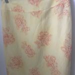 Talbots Collection Pleated Silk Linen Straight Yellow Floral Skirt 23” Size 10 Photo 1