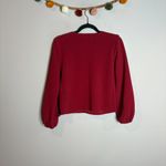 Madewell  Long Sleeve Crepe Wrap Top Red Photo 6