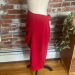 CELINE  Elegant Red Button-Detail Skirt size XL Photo 2