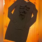 Fendi Black ruffle front wool sweater dress sz S IT 42 best on 6 Photo 2