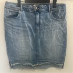 Caslon Denim Pencil Skirt with Raw Step Hem Medium Wash Distressed Size 16 Photo 2