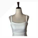 Hello Molly  White Hard To Be Cool Midi Dress Ruffle Spaghetti Strap Square Neck Photo 2