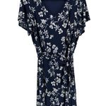 41 Hawthorn Navy Floral Short Flutter Sleeve Dress size 1X V Neck Photo 1