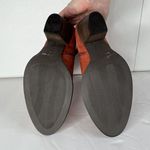 Garnet Hill  Size 7 Booties Orange Suede Ankle Boots Zip Italy Leopard Women’s Photo 10