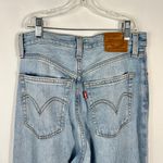 Levi's Ribcage Straight Ankle Crop Light Wash Button Fly Big E Re-release Jeans Photo 5
