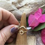 14k Gold Sterling Silver CZ Open Circle Ring Set Size 7 Gold Photo 4