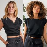 Travis Mathew Dwelling Tencel Wrap Crop Top Ivory Women’s Large Photo 3