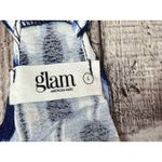 Glam Racerback Ikat Swim Coverup Dress LARGE Blue White Coastal Bohemian NWT Photo 4