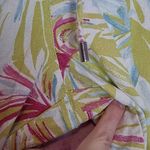 LAND N SEA COLORFUL LEAF PRINTED STRETCH WAIST WIDE LEG LINEN BLEND PANTS XL Pink Photo 4