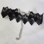 Wide Black lace Choker Necklace New Silver Photo 0