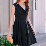 Gal Meets Glam NWT  Maya Cowl Neck Fit & Flare Little Black Cocktail Dress‎ Sz 6 Photo 0