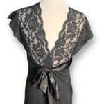 Vintage Y2K Ann Ferriday Black Lace Sheer Babydoll Blouse Small Bow Tie Back Photo 4
