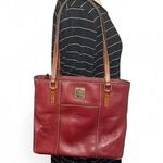 Dooney & Bourke  Lexington Pebble grain Leather Maroon and brown Leather Zip Tote Photo 0