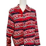 Vintage Keren Hart Red White Blue Jacket perfect for July 4th celebration Size L Photo 0