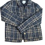 Nine West Blue Tweed Blazer Jacket Women’s M | Classic Chic Preppy Style | NWT Photo 0