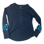 Ariat  size small long sleeve Henley navy Aztec western rodeo cowgirl Photo 0