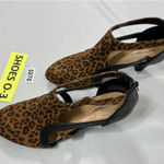 Comfortview Womans Sage Animal Print Shoes 10.5 W Brown Black Back Zip Open Side Photo 0