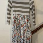 Dainty jewells stripe and floral dress Gray Size XS Photo 0