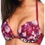 PINK - Victoria's Secret Pink Victoria Secret Date Push Up Bra Lace Racerback Underwired Floral Black 32C Photo 0