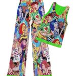 ISSEY MIYAKE Pleats Please Tank Top Pants Bottom Set Graphic Lamia Ziade Green Size 4 Photo 0