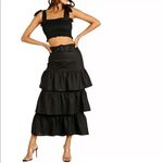 Capulet  Paula Ruffle Tiered Belted Skirt Midi Black XS Photo 41