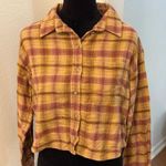 American Eagle  Distressed Oversized Long Sleeve Flannel Button Up Shirt Photo 0