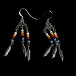 Colorful Beaded Native American Handmade Beaded Necklace and Earring Set Red Photo 6