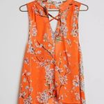 Miss Me Orange Sheer Floral Tunic Tank L EUC Photo 2