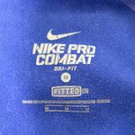 Nike Pro Combat Blue Dri Fit Fitted Long Sleeve Womens Medium Stretch 1/4 Zip Photo 7