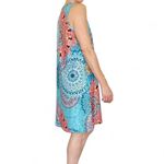 Blue Colorful Hippie Mandala Bohemian Sleeveless Mini Dress Size M Photo 4