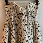 Anna Sui for Anthropologie Silk Strapless Novelty Deer Print Dress Size 2 Photo 1
