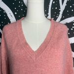 J.Crew Small Relaxed Fit Coral Pink Alpaca Wool Blend V Neck Sweater Preppy Photo 1