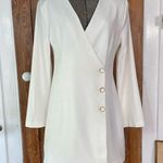 Jason Wu White Blazer Faux Wrap Button Front Men’s Wear Mini Dress - Sz Medium Photo 3